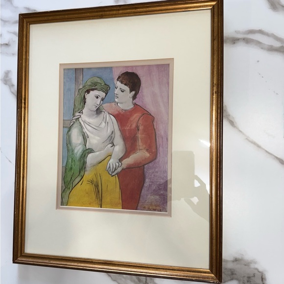 Pablo Picasso “The Lovers” 1923 Framed Art Print 15x19 Gold Wall Decor - Picture 12 of 17